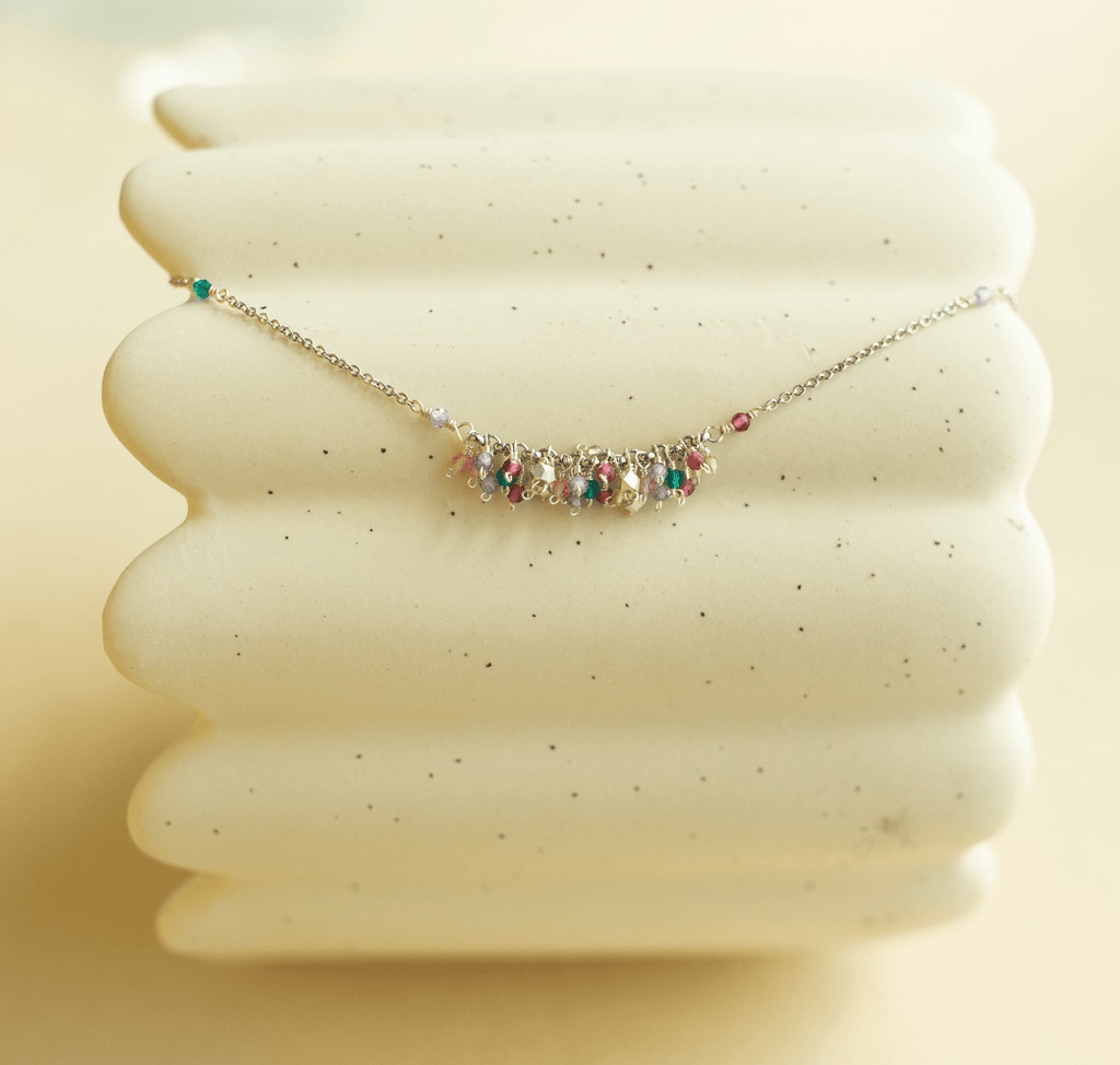 Hand-wire-wrapped Reign cascade statement necklace, handmade in the USA - Everlyne (view 19)