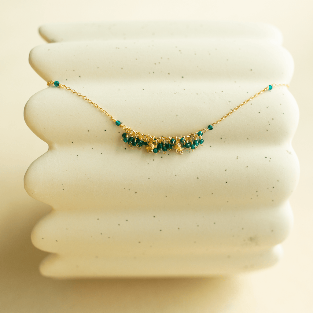 Hand-wire-wrapped Reign cascade statement necklace, handmade in the USA - Everlyne (view 3)
