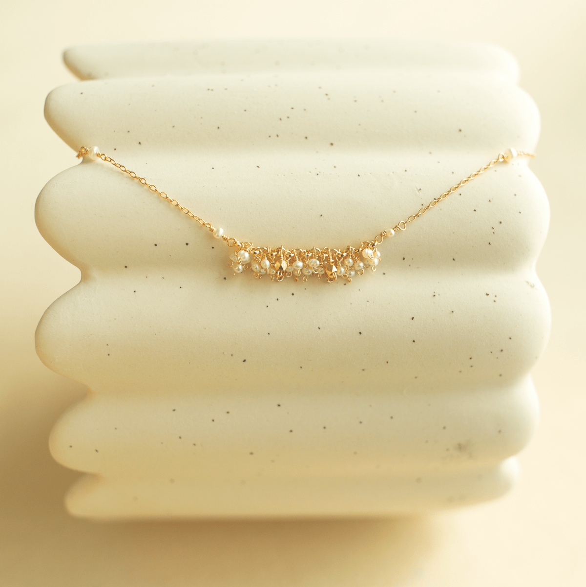 Hand-wire-wrapped Reign cascade statement necklace, handmade in the USA - Everlyne (view 16)
