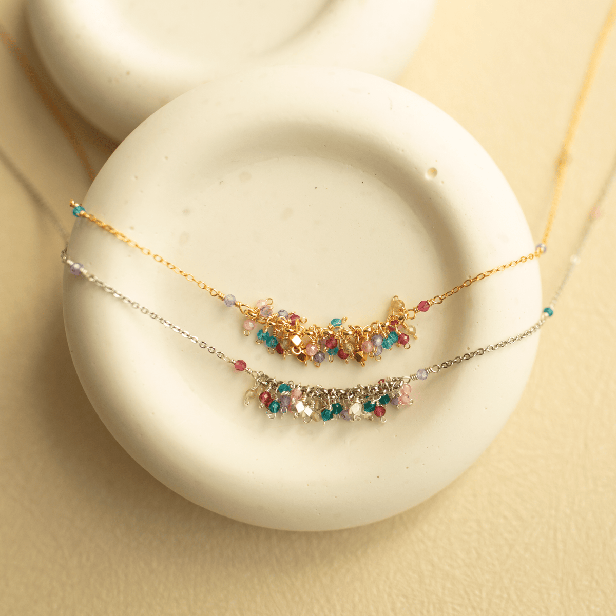 Hand-wire-wrapped Reign cascade statement necklace, handmade in the USA - Everlyne (view 11)