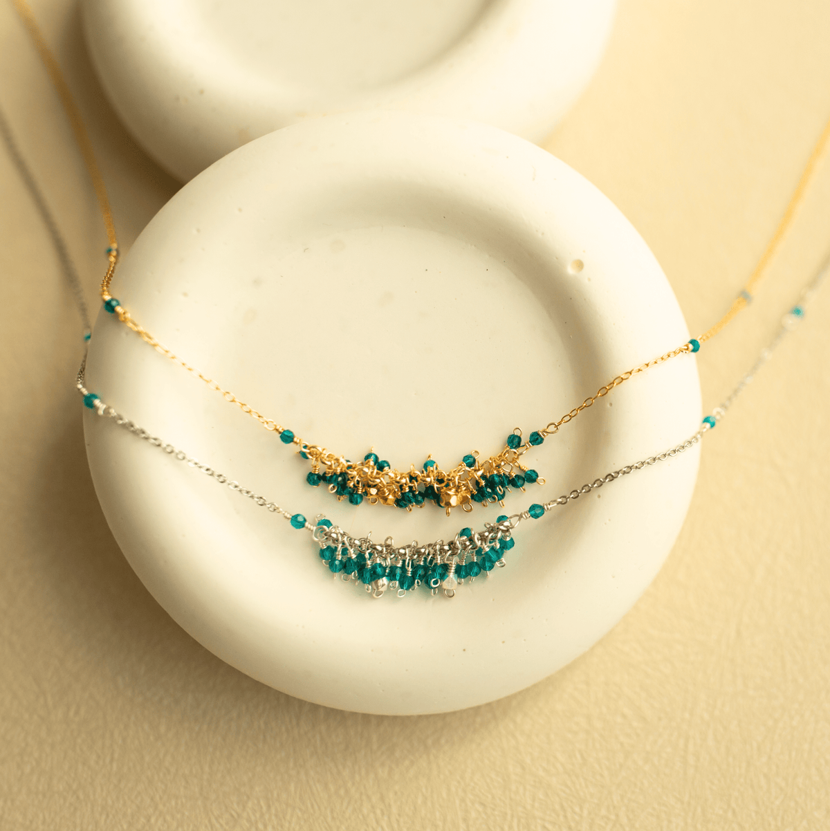Hand-wire-wrapped Reign cascade statement necklace in gold vermeil - Everlyne