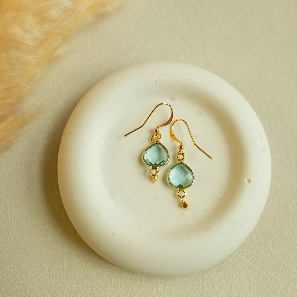 Handmade gold vermeil drop earrings, elegant gift — Everlyne