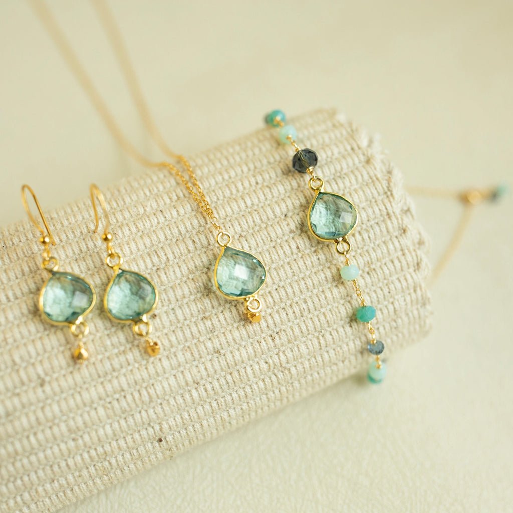 Gold vermeil gemstone bracelet, alternate view — Everlyne