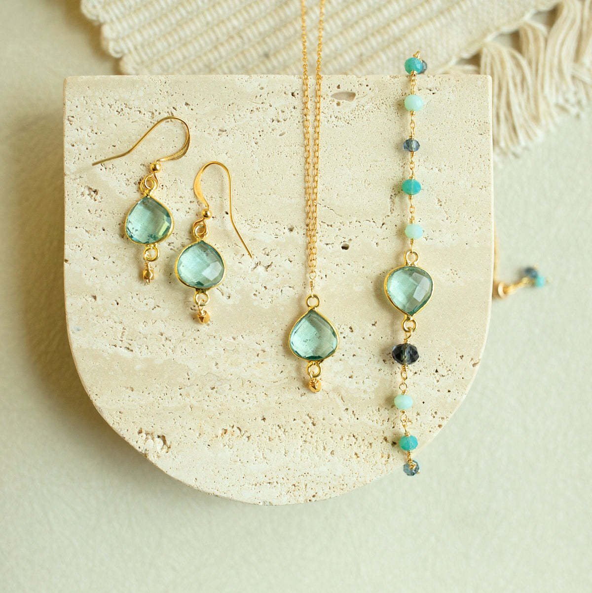 Gemstone jewelry gift set, alternate view — Everlyne