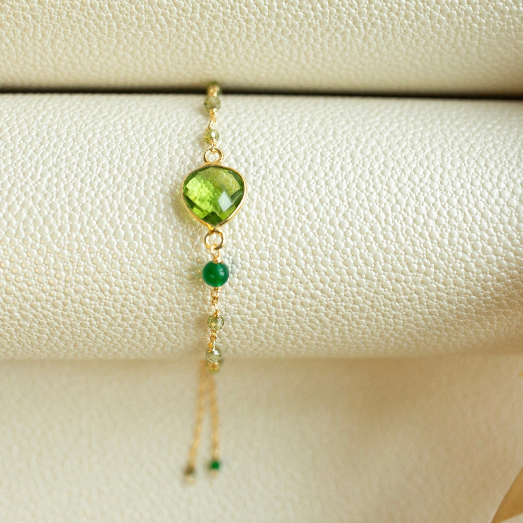 Adjustable gemstone bracelet in 14k gold vermeil — Everlyne