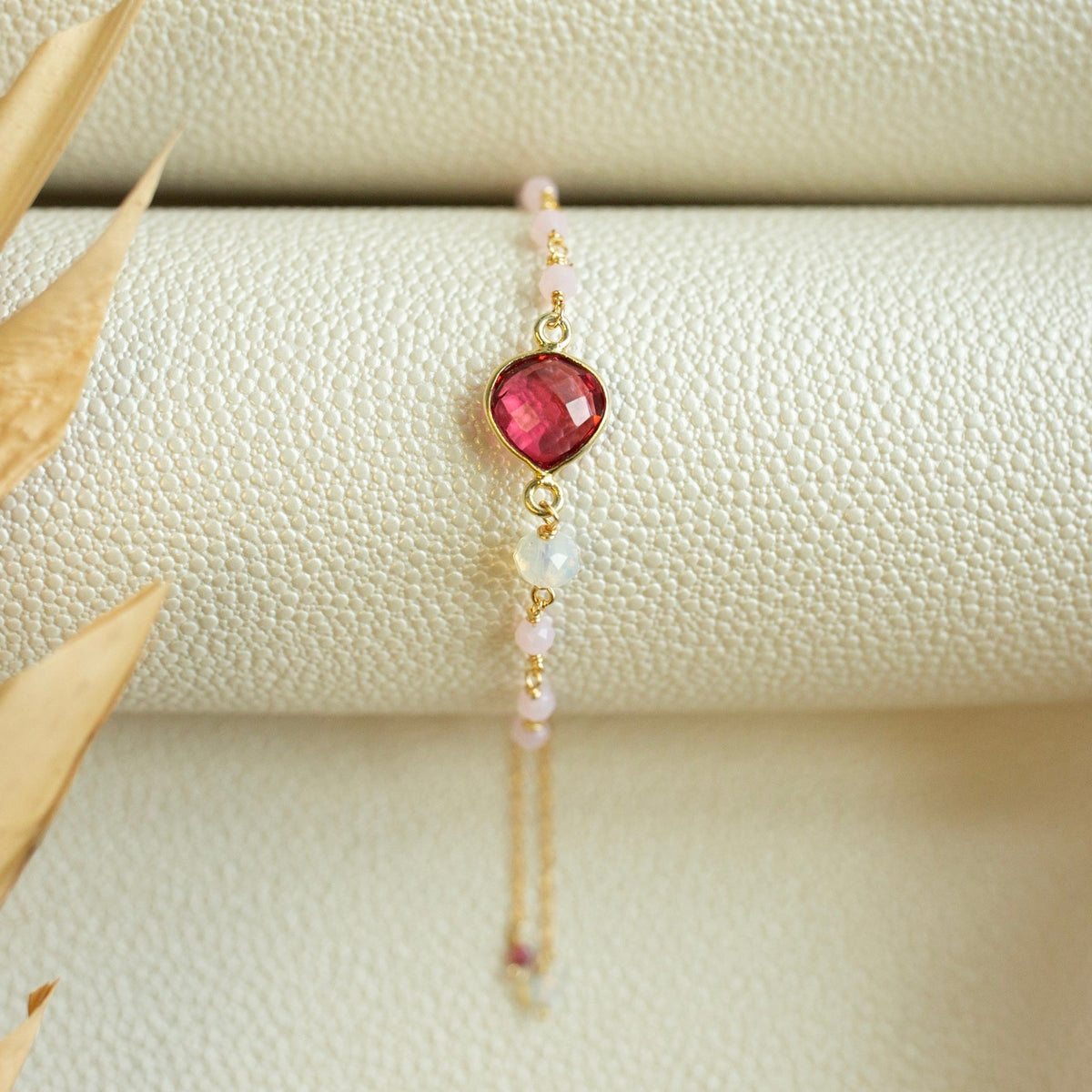 Dainty adjustable gemstone bracelet — Everlyne