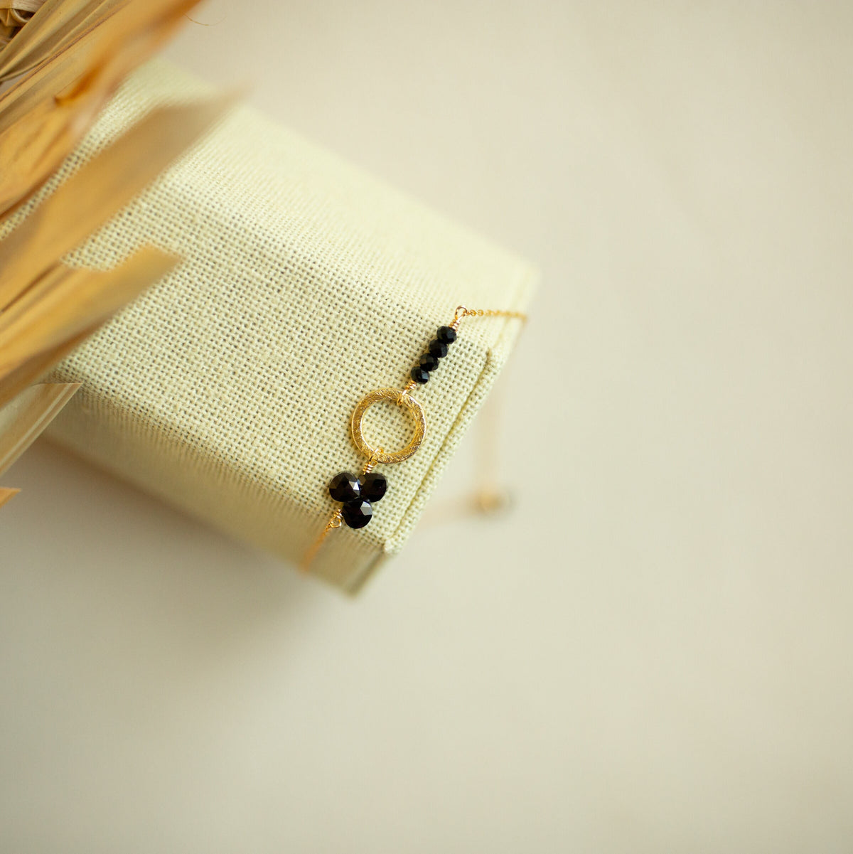 Adjustable Solara gemstone bracelet in 14k gold vermeil, slider clasp - Everlyne (view 10)