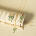 Green amethyst jewelry set with necklace, bracelet, and earrings in gold vermeil — Everlyne