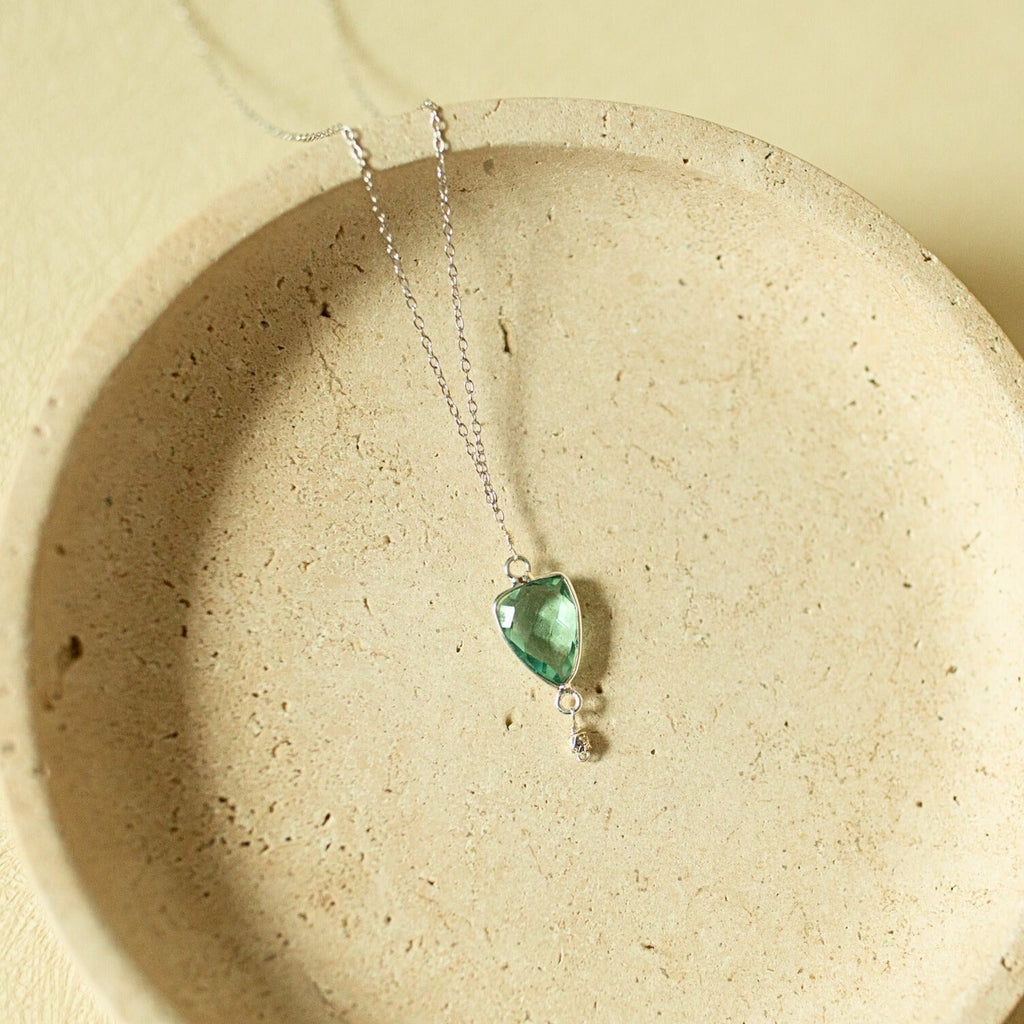 Natural gemstone Isla pendant necklace in 14k gold vermeil, handmade in the USA - Everlyne (view 14)