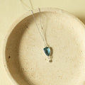 London Blue quartz pendant necklace in rhodium-plated silver — Everlyne