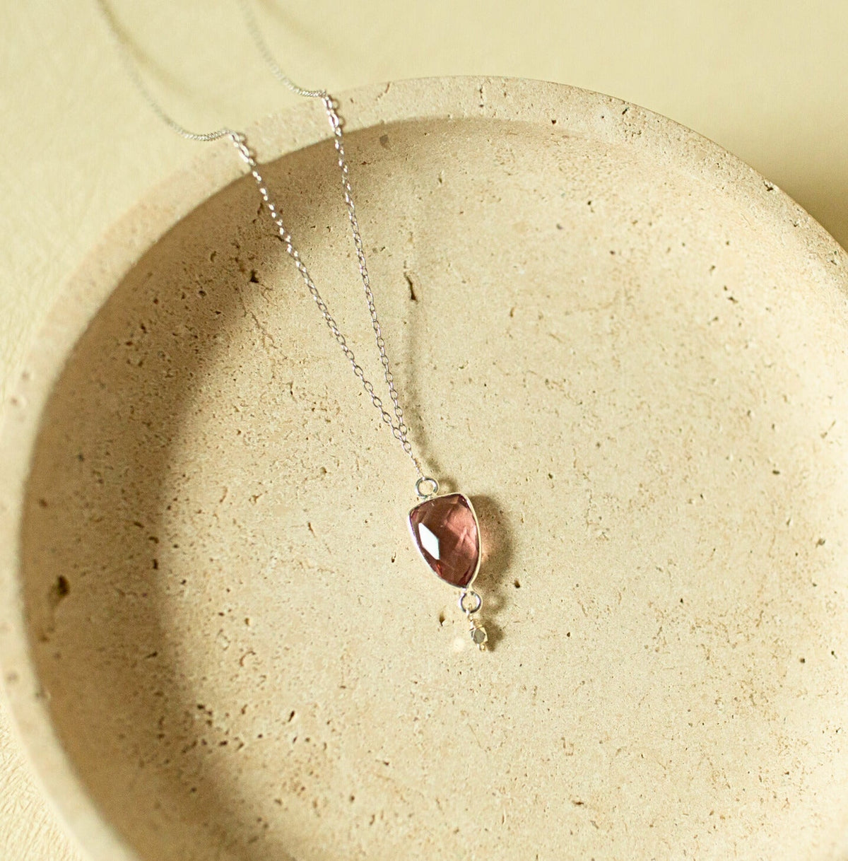 Natural gemstone Isla pendant necklace in 14k gold vermeil, handmade in the USA - Everlyne (view 13)