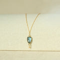London Blue quartz Isla pendant necklace in 14k gold vermeil, handmade in the USA - Everlyne (view 3)