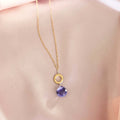 Amethyst mini layering pendant necklace in 14k gold, handmade in the USA — Everlyne