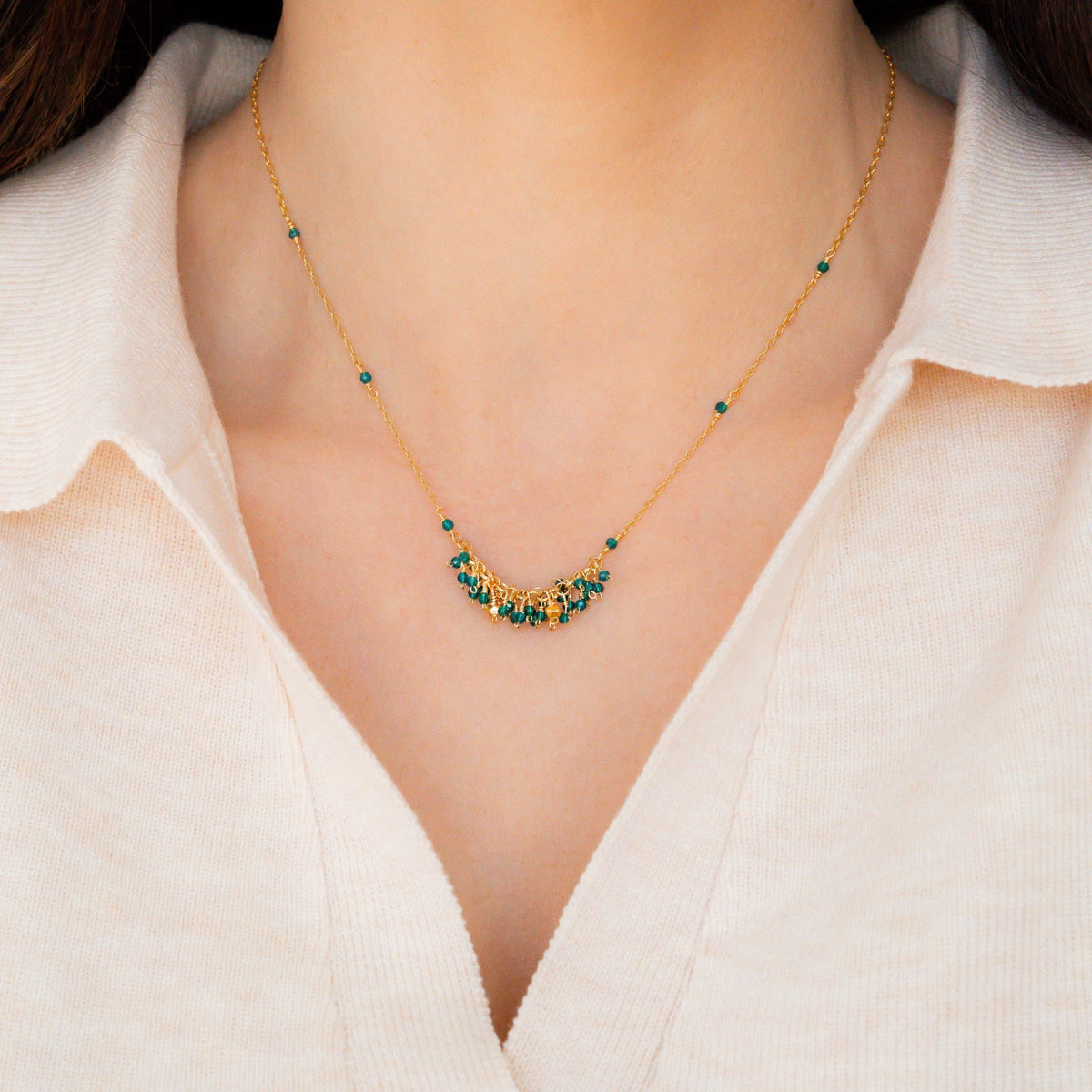 Hand-wire-wrapped Reign statement necklace, handmade in the USA - Everlyne (view 14)