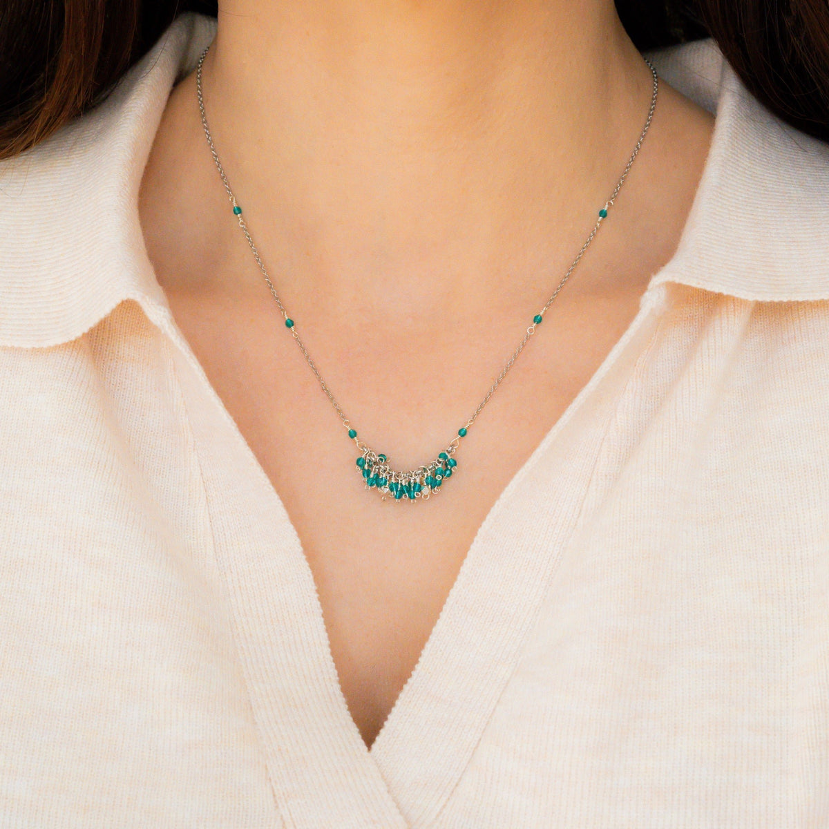 Hand-wire-wrapped Reign statement necklace, handmade in the USA - Everlyne (view 15)