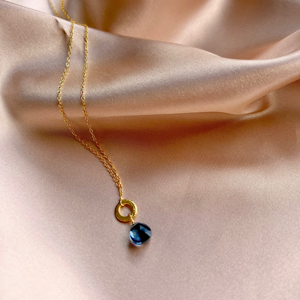 Mini layering pendant necklace in 14k gold, handmade in the USA - Everlyne (view 6)