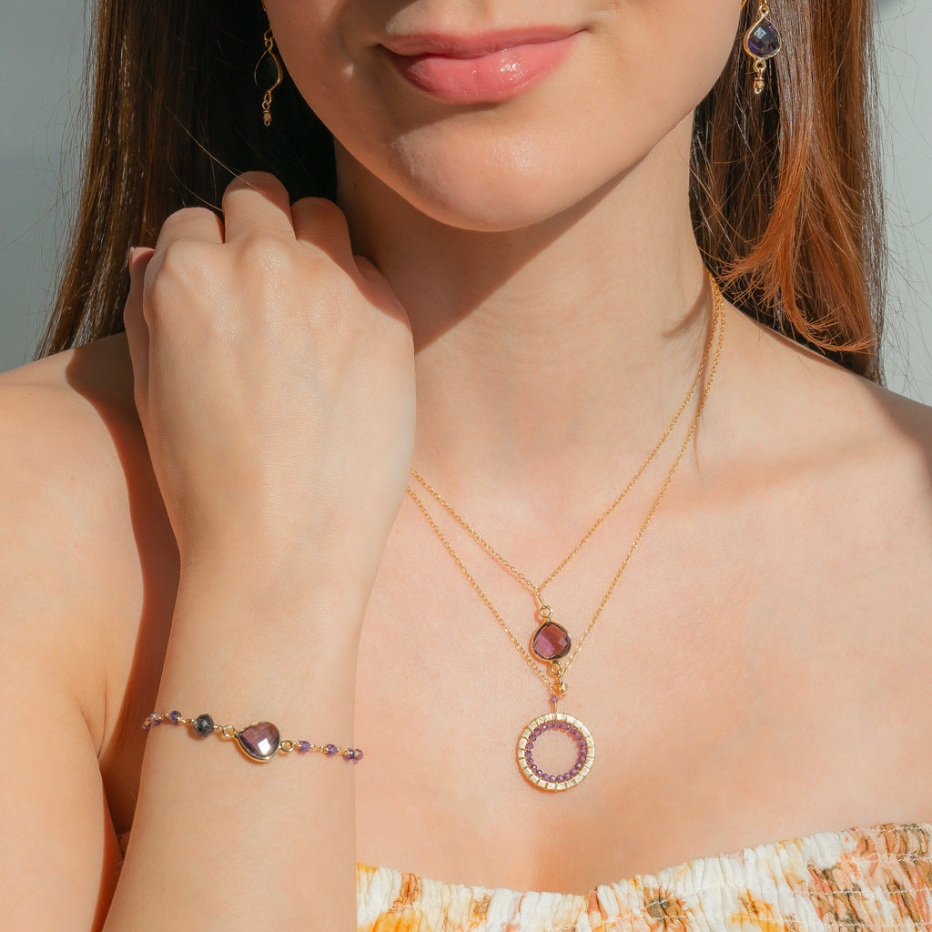 Gemstone pendant necklace in 14k gold vermeil — Everlyne
