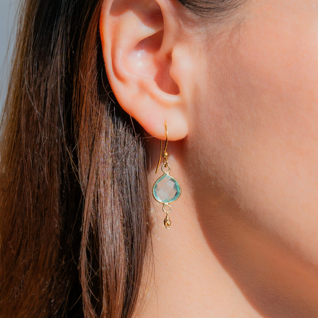 Gemstone drop earrings in 14k gold vermeil — Everlyne